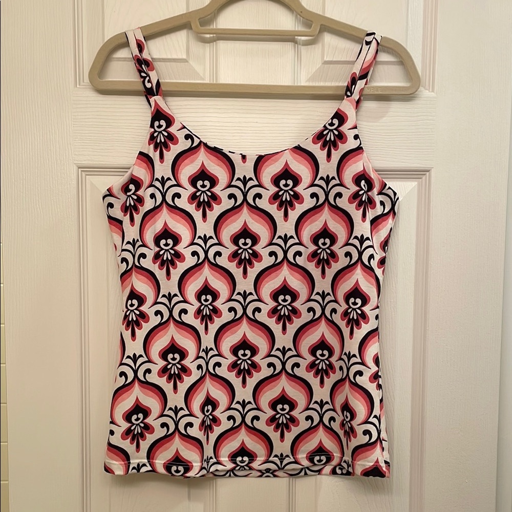 PrAna Batik Boho Pink/Blk/Red/Wht Camisole Tank Top~EUC~LAST CHANCE~ENDS 7/18